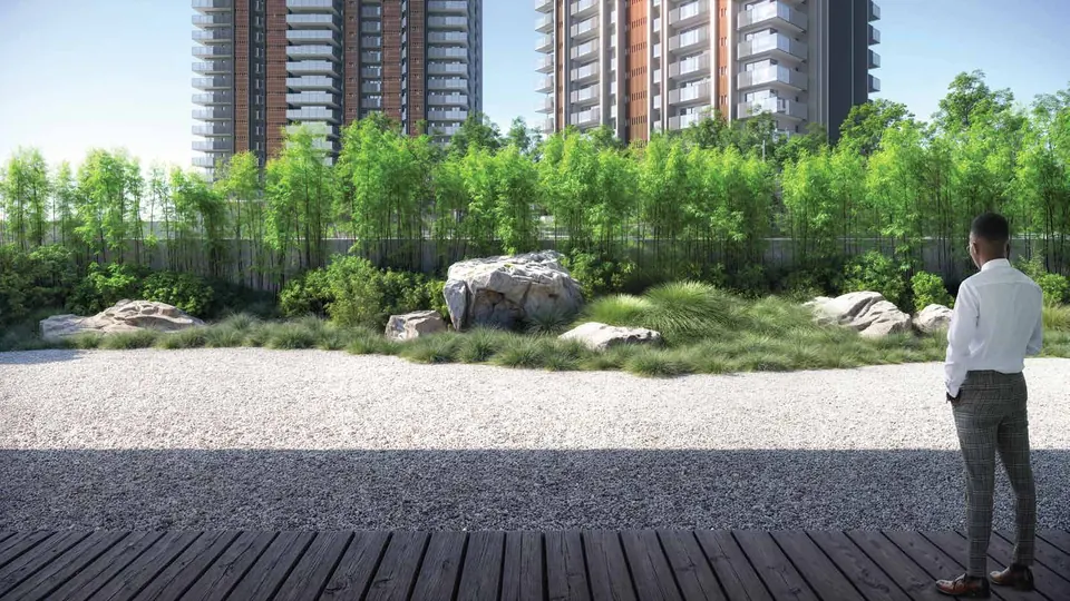 Bamboo garden at The Forest Reserve A, artist's impression